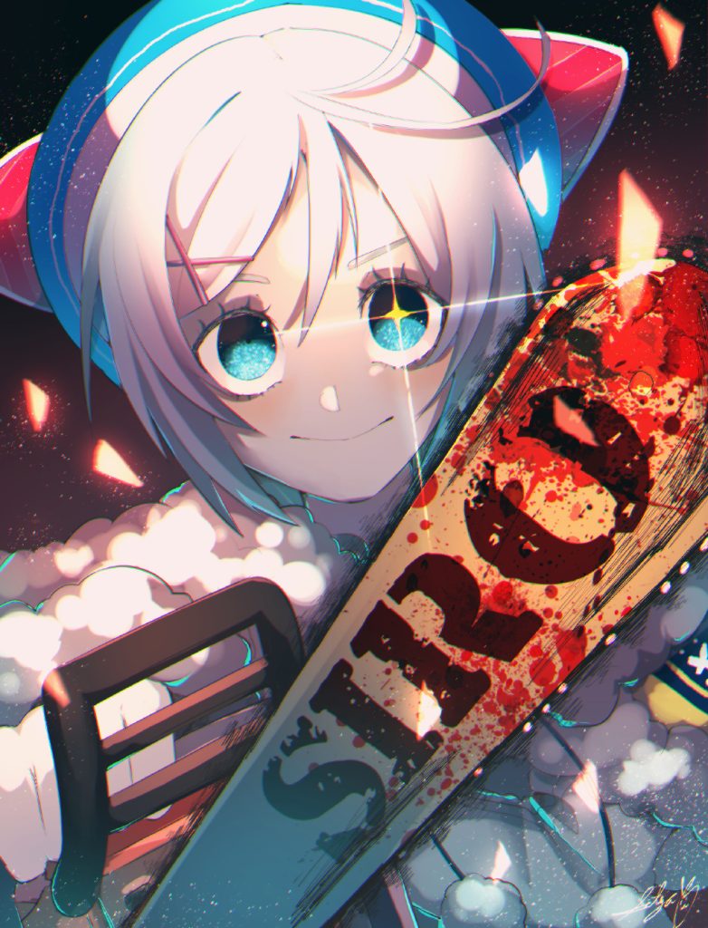 【P站精选】白发蓝眼VTuber！电脑少女小白壁纸特辑17P