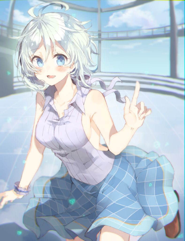 【P站精选】白发蓝眼VTuber！电脑少女小白壁纸特辑17P