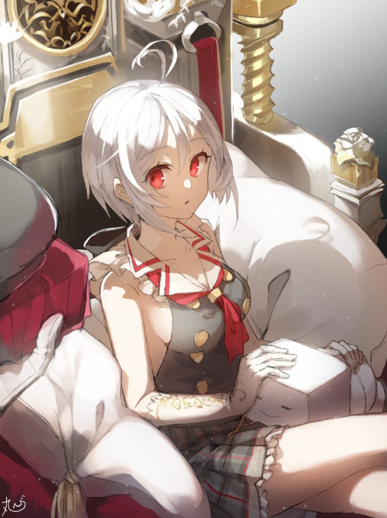 【P站精选】白发蓝眼VTuber！电脑少女小白壁纸特辑17P